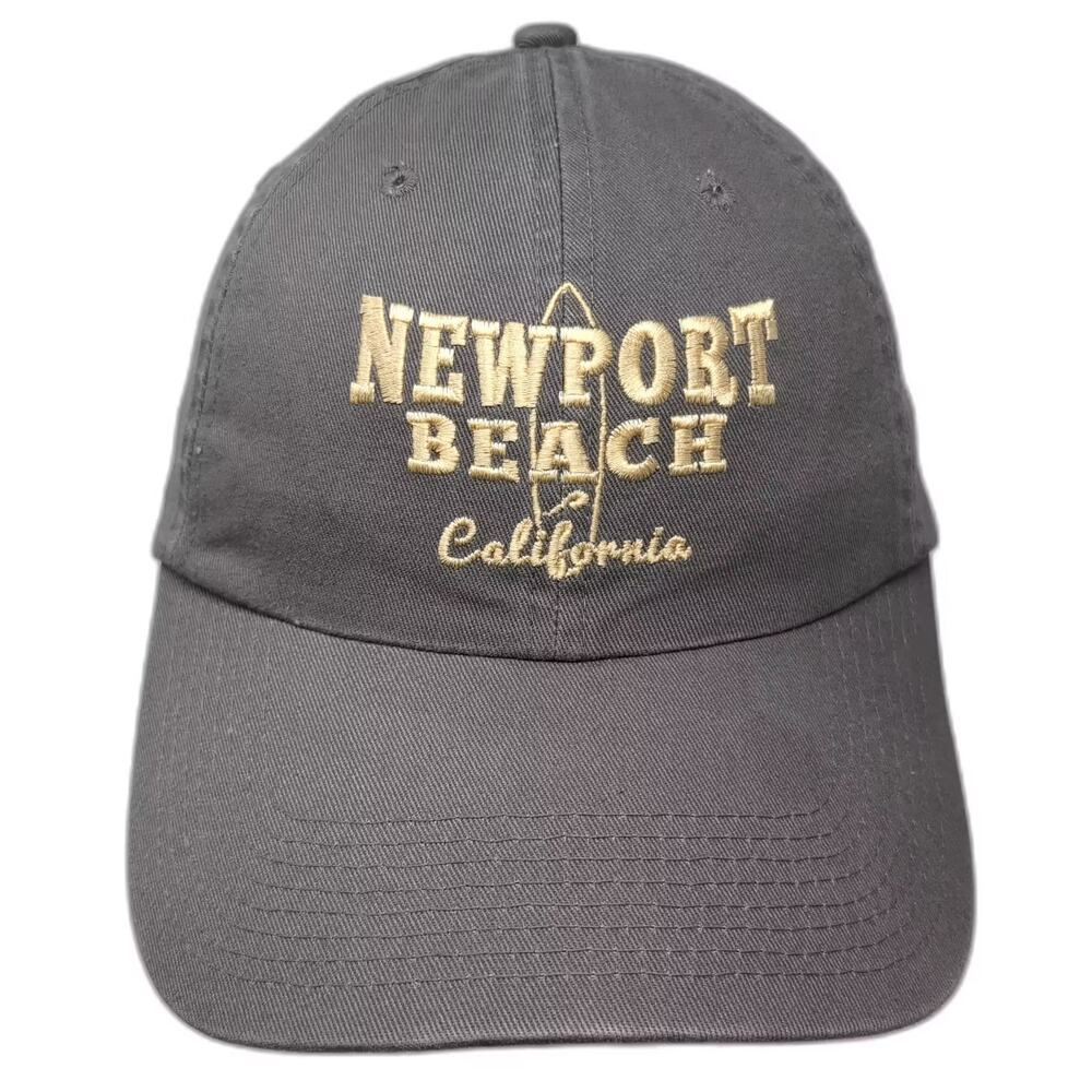 Fahrenheit Headwear Baseball Cap Gray Gold OS Slideback Newport Beach Surf Hat